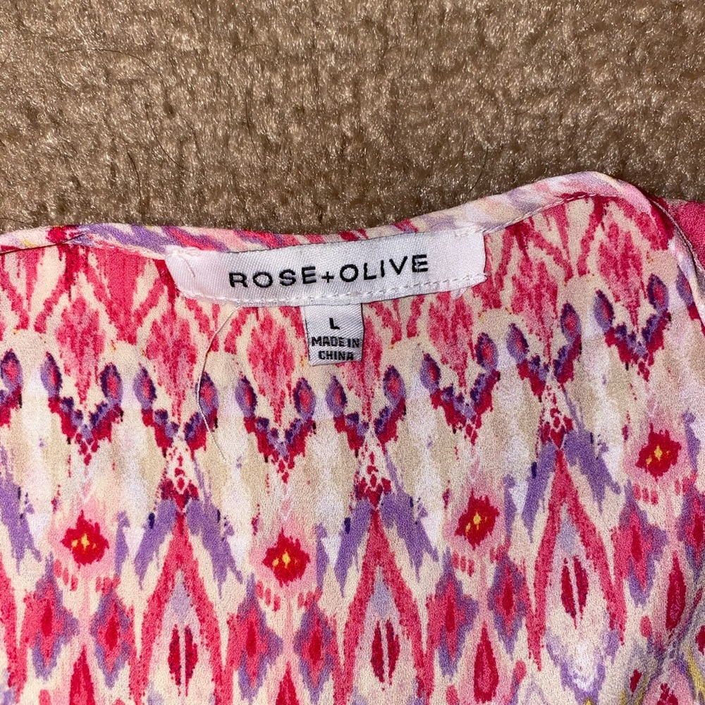 Rose & Olive Patterned Tank L